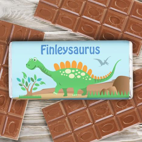 Personalised Dinosaur 100g Milk Chocolate Bar Extra Image 1